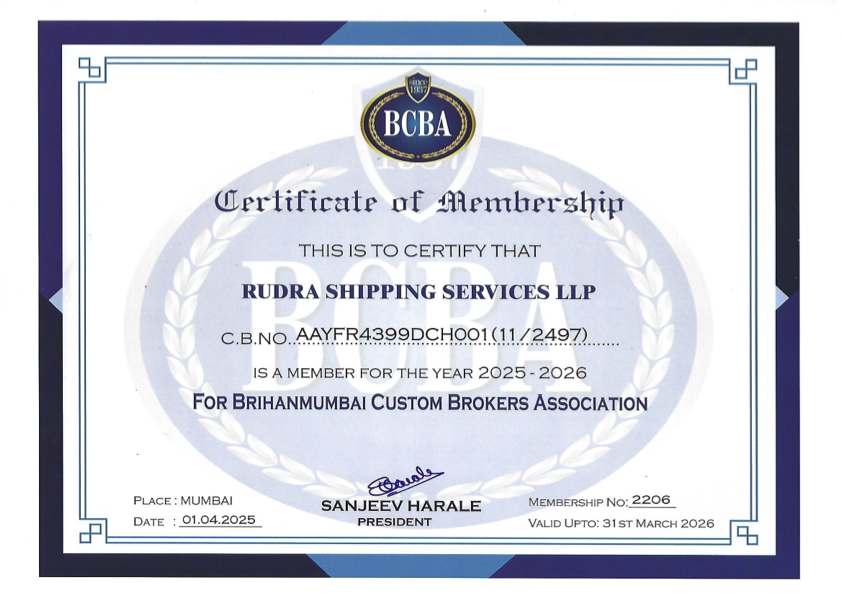 Rudra Shipping Services LLP Registration Certificate